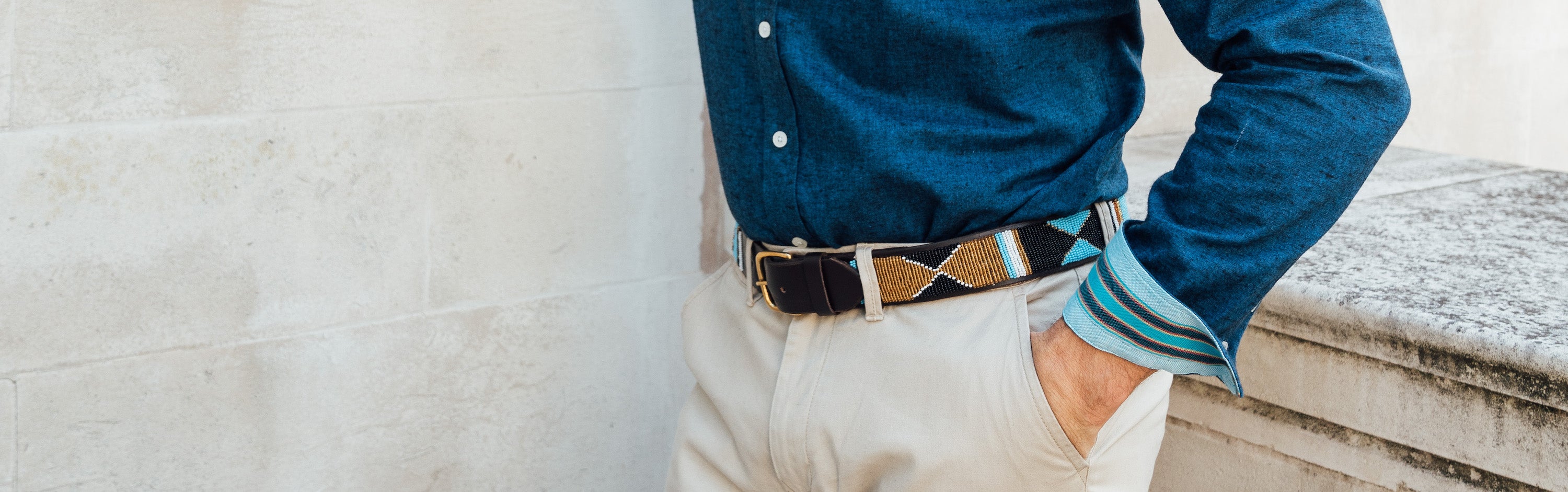 Hotsell Blue Beaded Masai Belt