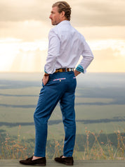 Royal Blue Suit Trousers - Linen, Wool & Silk