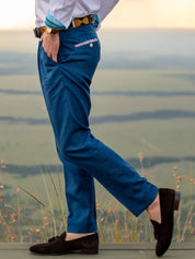 Royal Blue Suit Trousers - Linen, Wool & Silk