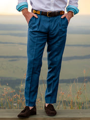 Royal Blue Suit Trousers - Linen, Wool & Silk
