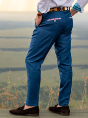 Royal Blue Suit Trousers - Linen, Wool & Silk