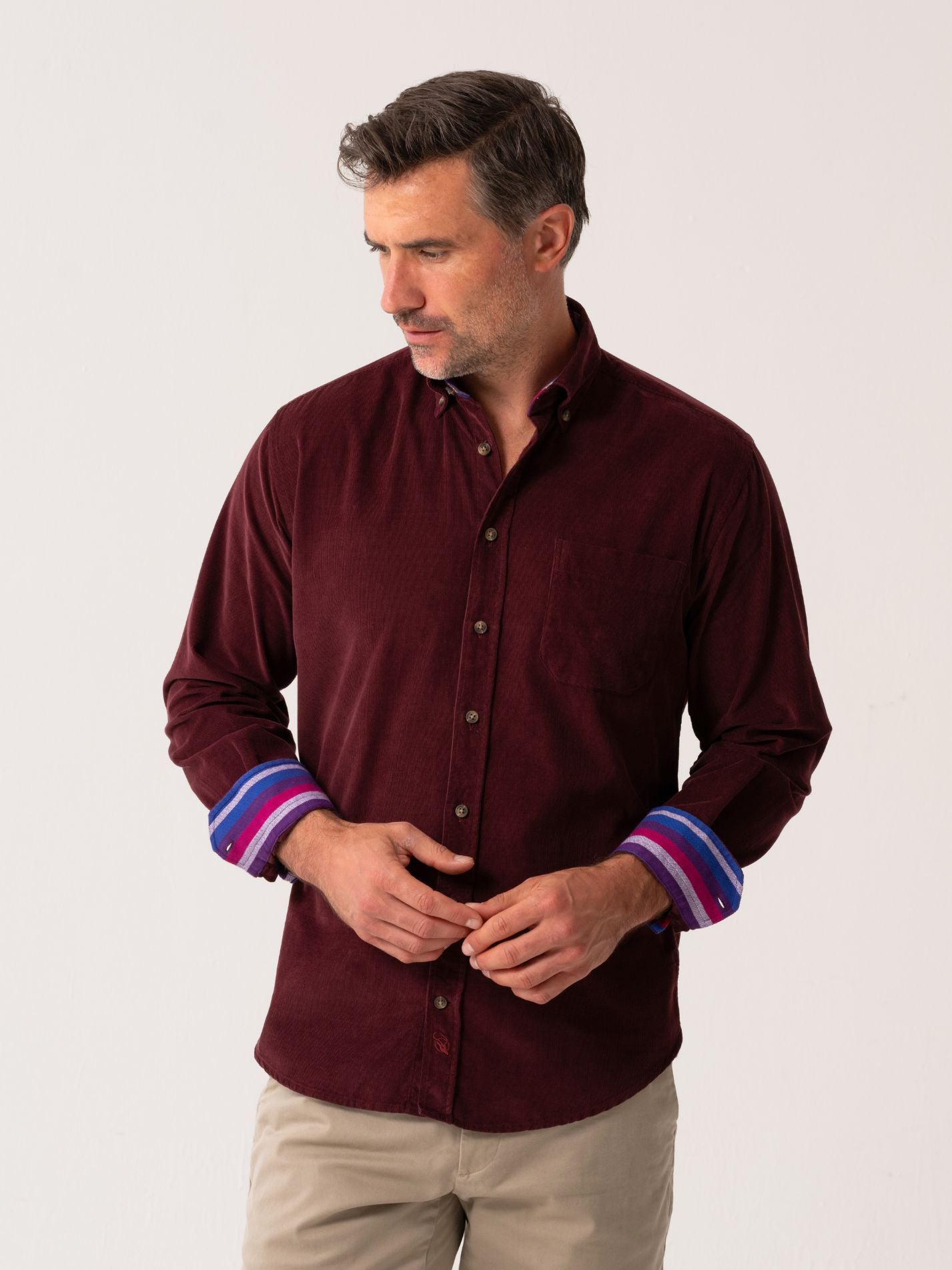 Mens Port Corduroy Shirt - Front view