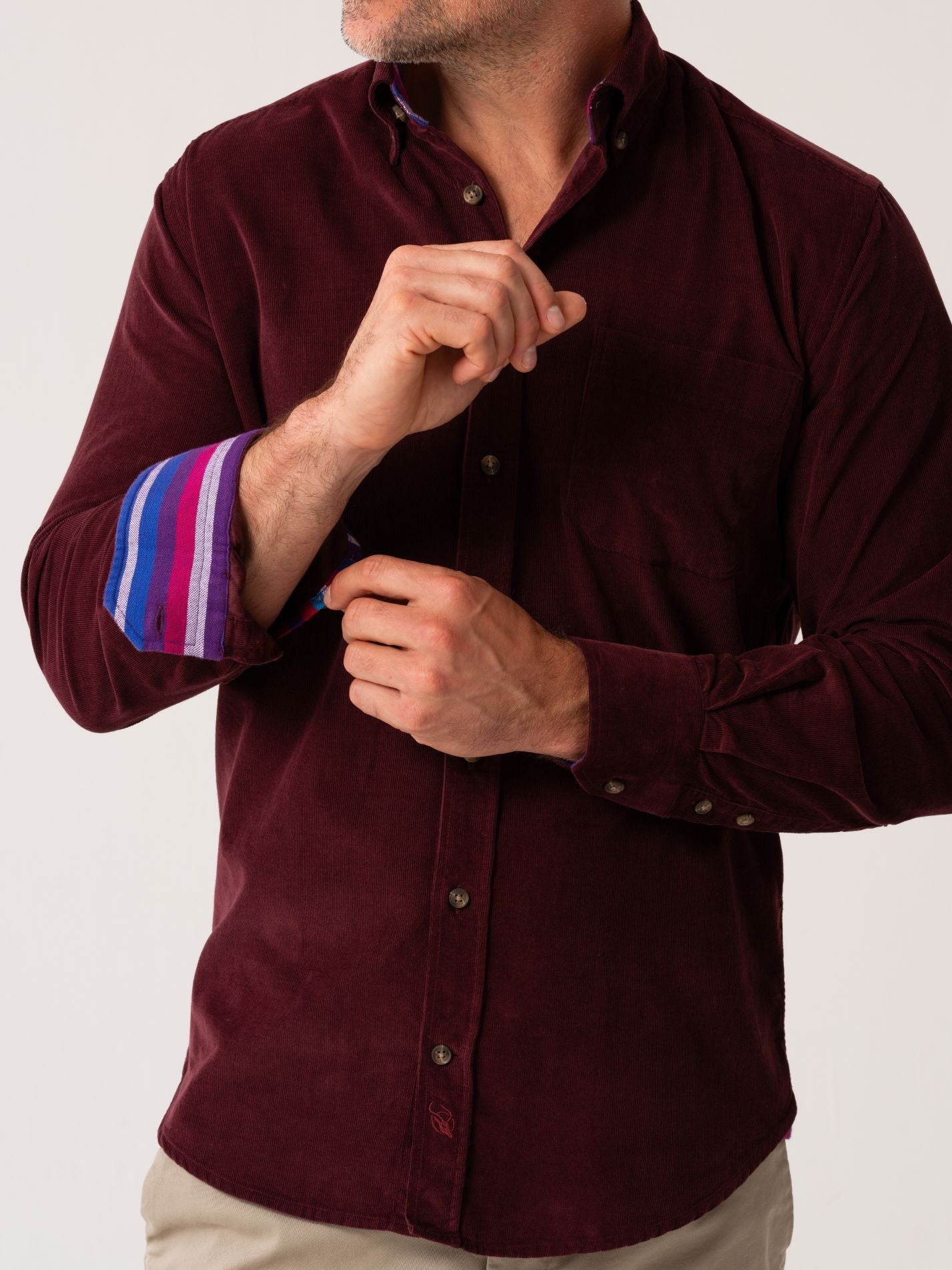 Mens Port Corduroy Shirt - cuff detail