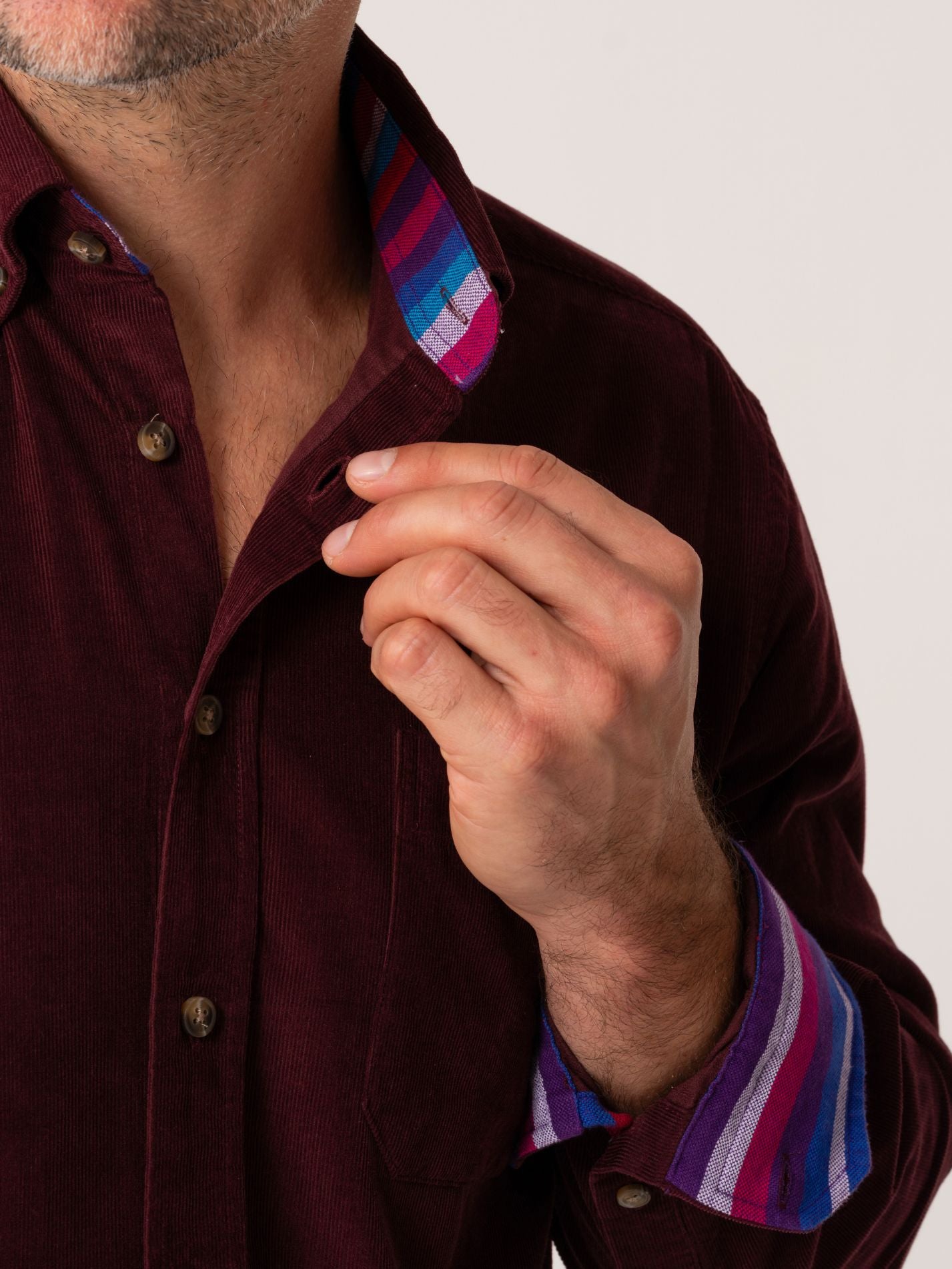 Mens Port Corduroy Shirt - collar detail