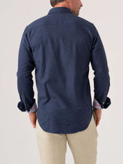 Navy Cotton-Cashmere Shirt