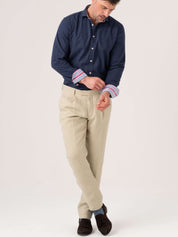 Navy Cotton-Cashmere Shirt