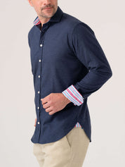 Navy Cotton-Cashmere Shirt