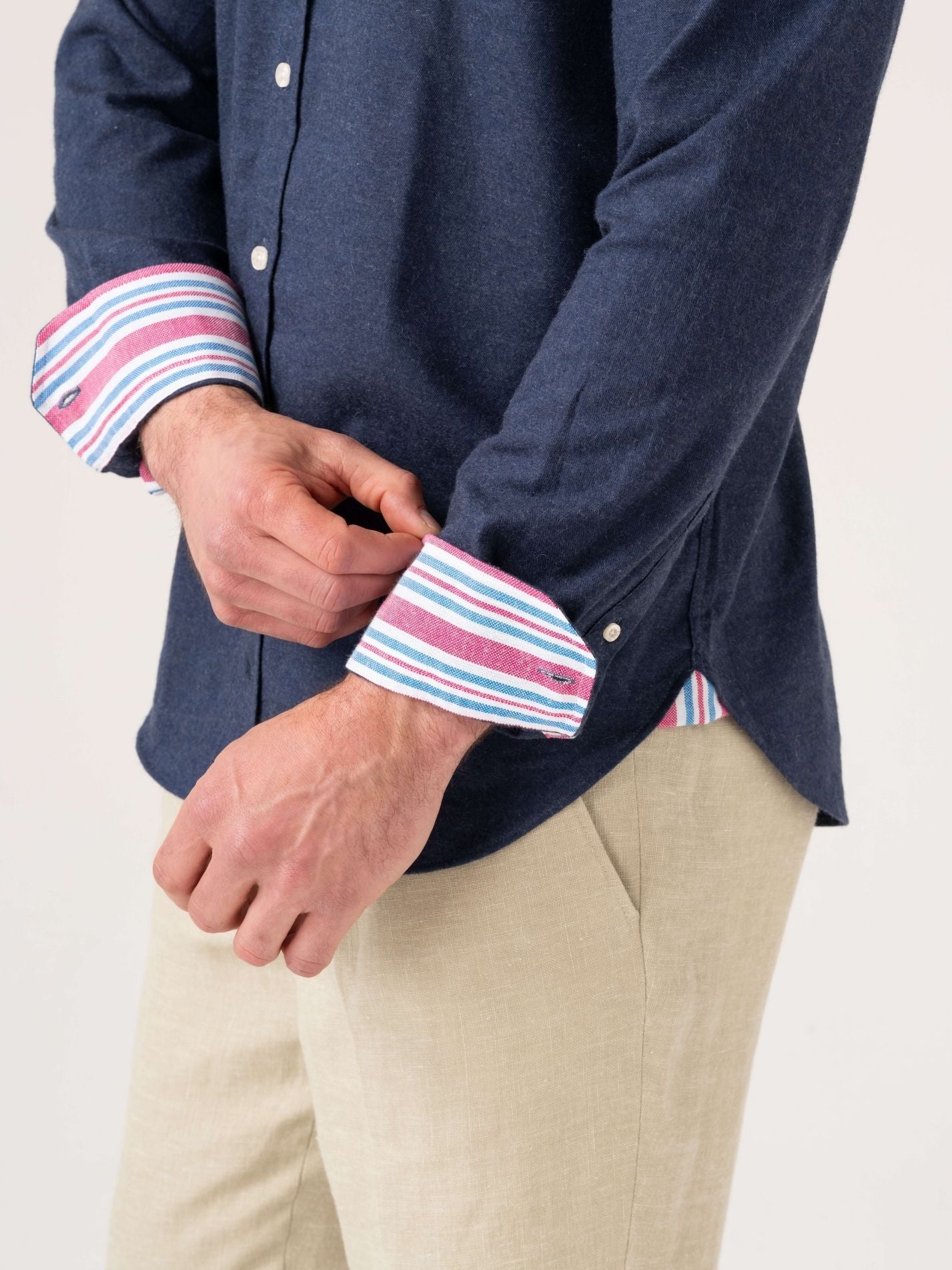 Navy Cotton-Cashmere Shirt