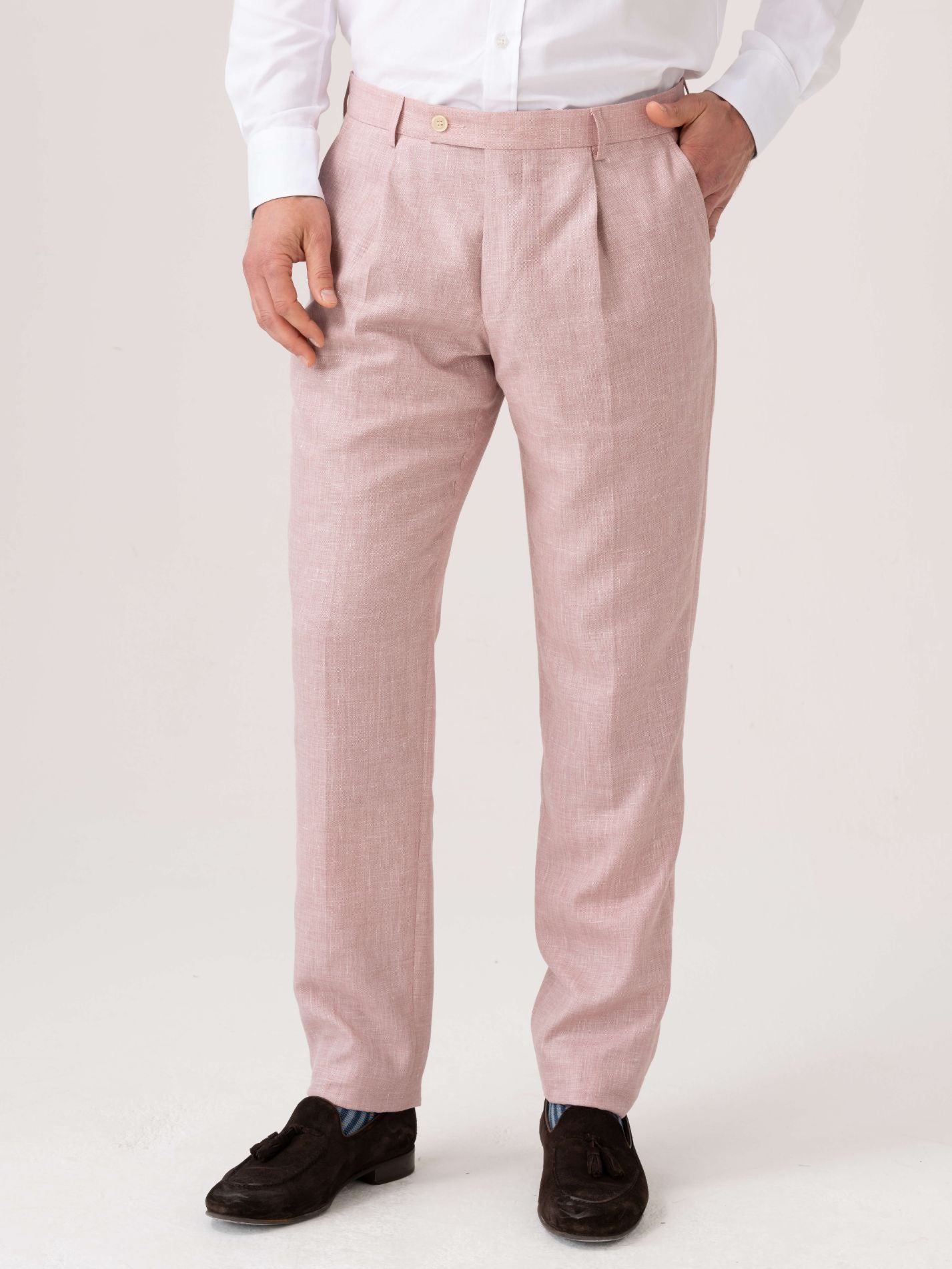 Pink Linen Suit Trousers by Koy Clothing