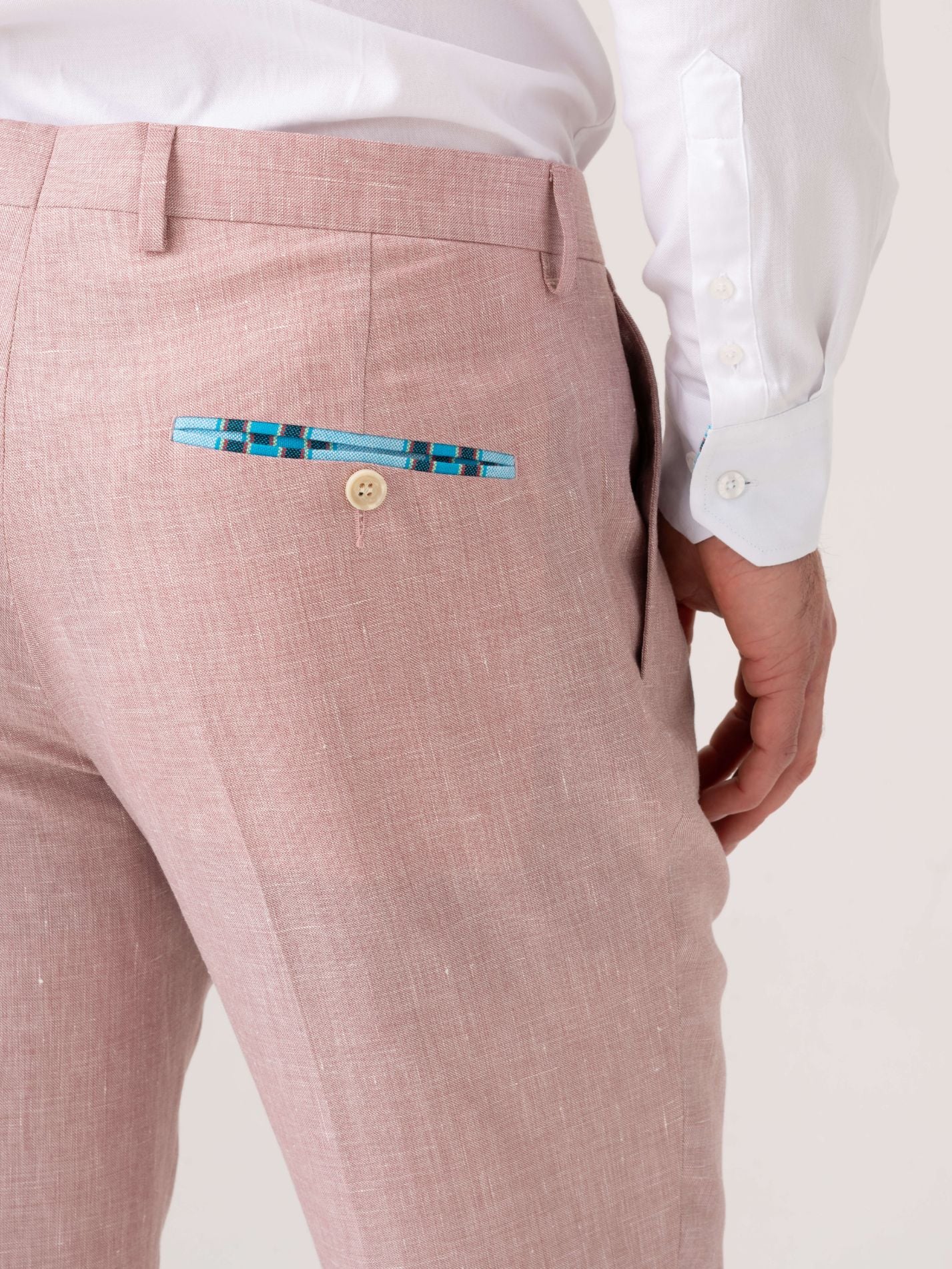 Pink Linen Suit Trousers by Koy Clothing