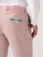 Pink Linen Suit Trousers by Koy Clothing