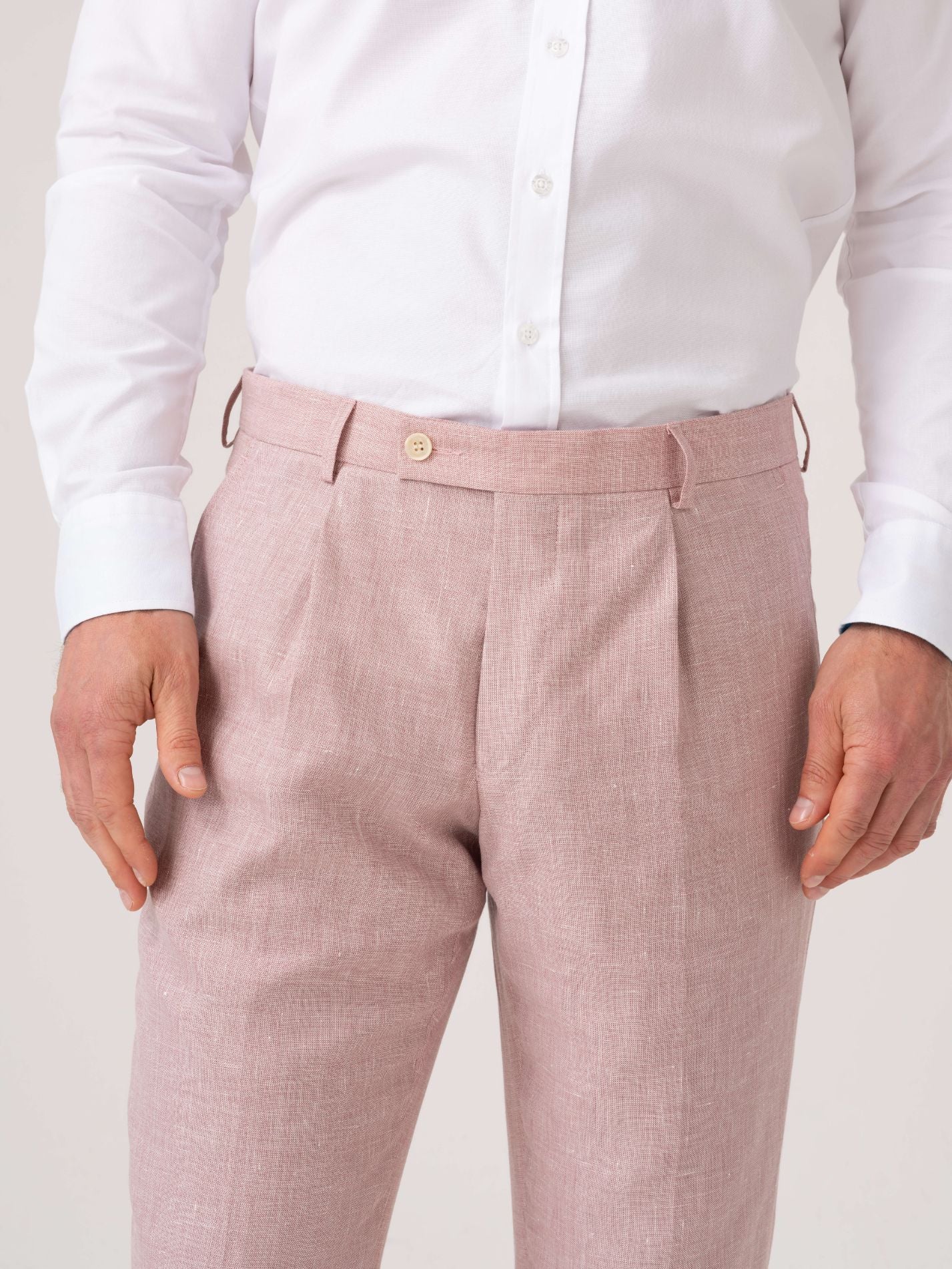 Pink Linen Suit Trousers by Koy Clothing