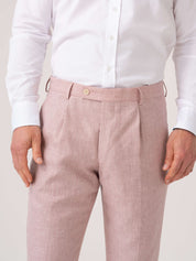 Pink Linen Suit Trousers by Koy Clothing