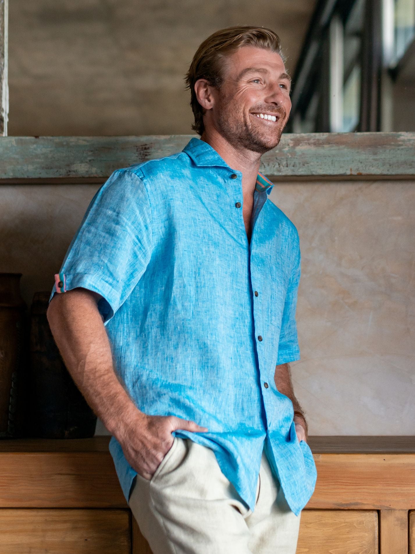 Nyota Short-Sleeved Linen Shirt