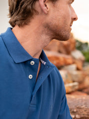 Dark Blue Piqué Cotton Polo