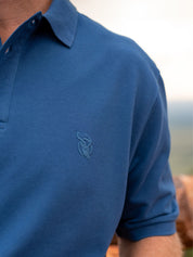 Dark Blue Piqué Cotton Polo