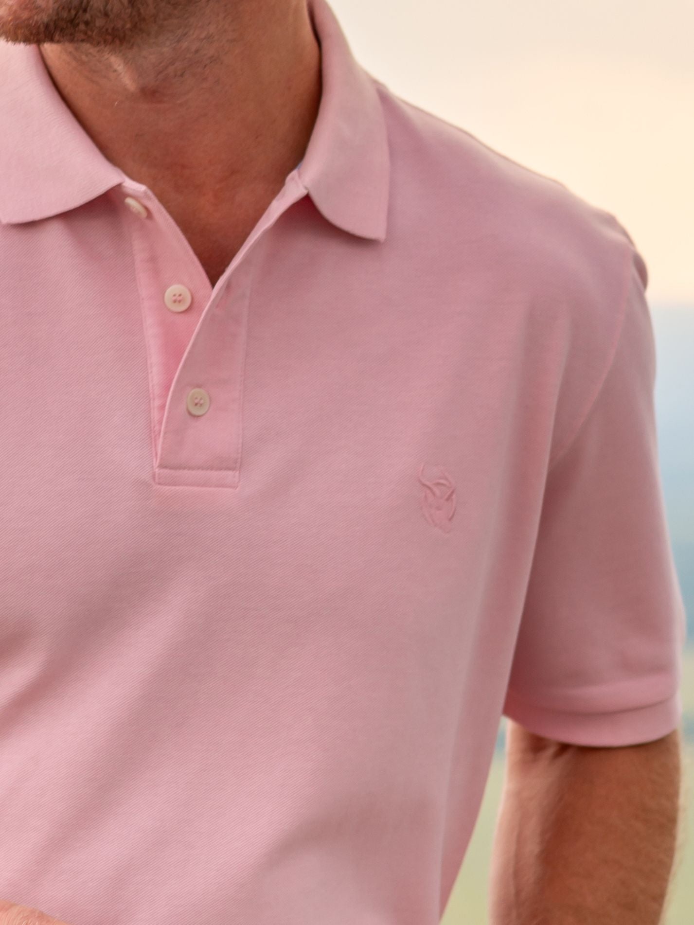 Pink Piqué Cotton Polo