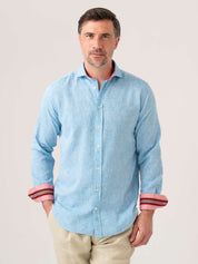 Anga Sky-Blue Linen Shirt