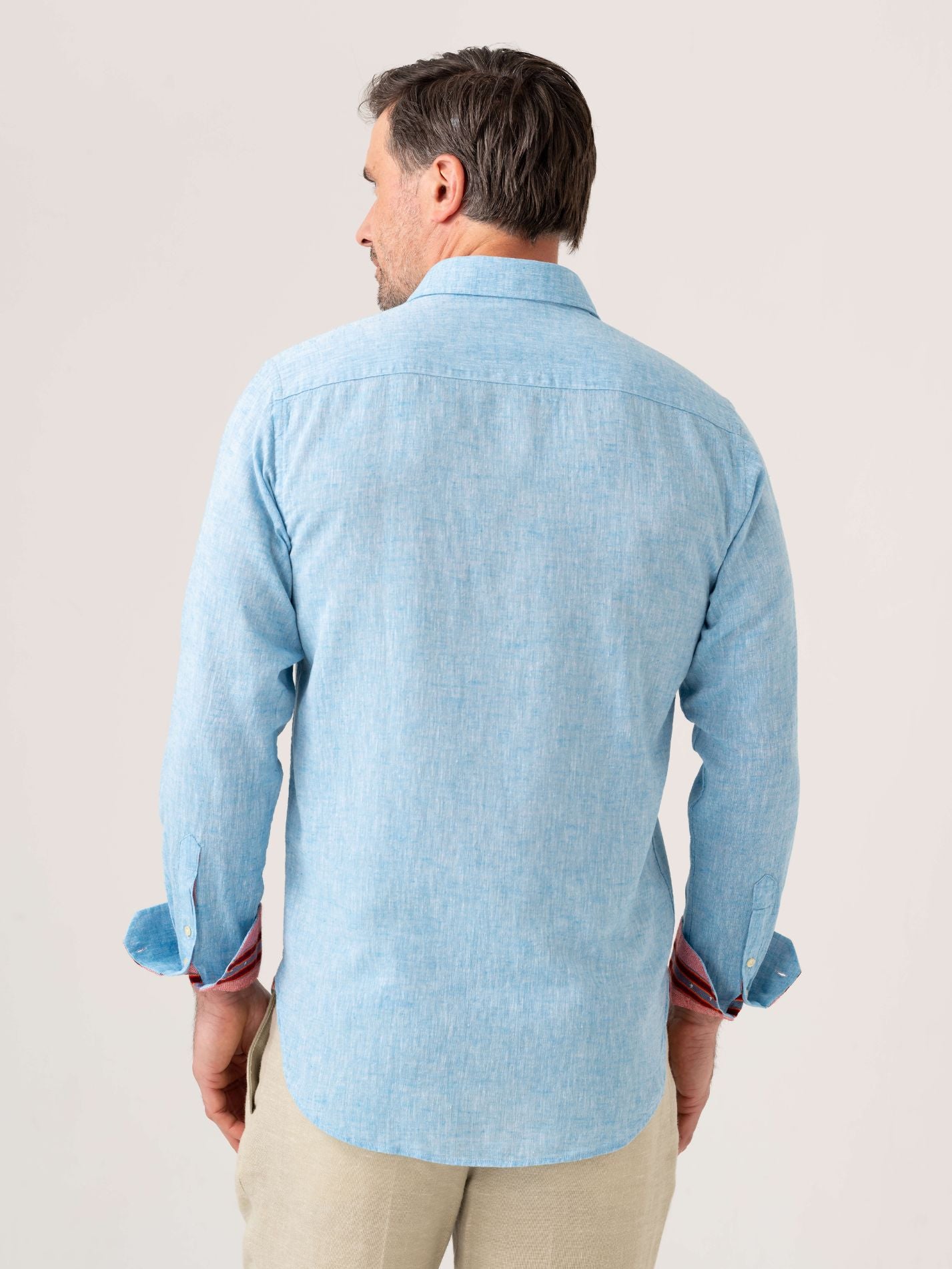 Anga Sky-Blue Linen Shirt