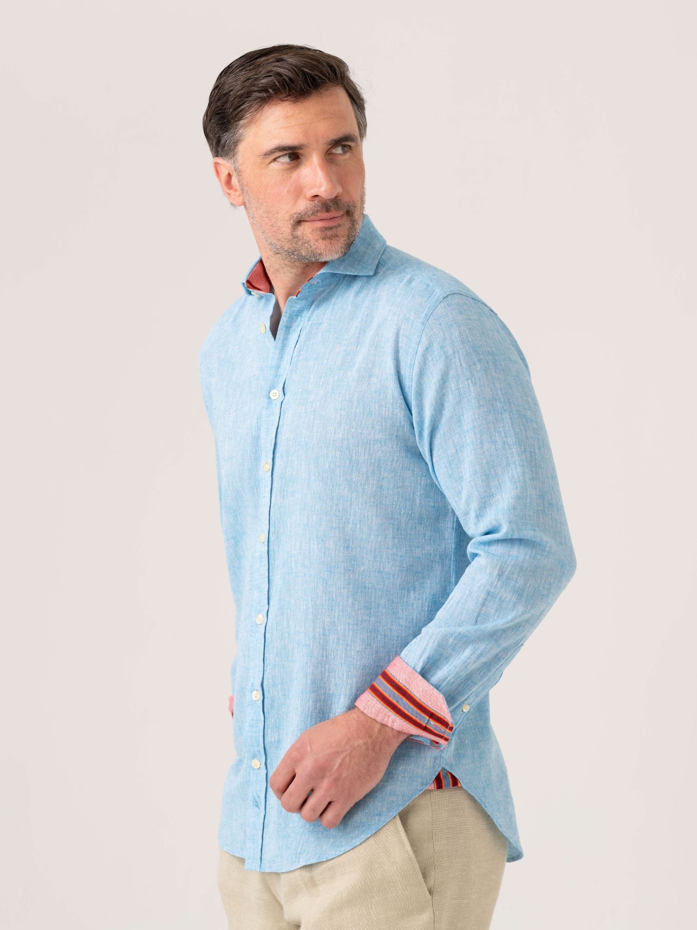 Anga Sky-Blue Linen Shirt