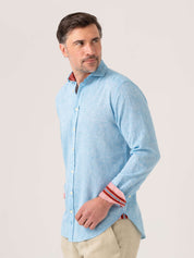 Anga Sky-Blue Linen Shirt