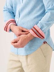 Anga Sky-Blue Linen Shirt