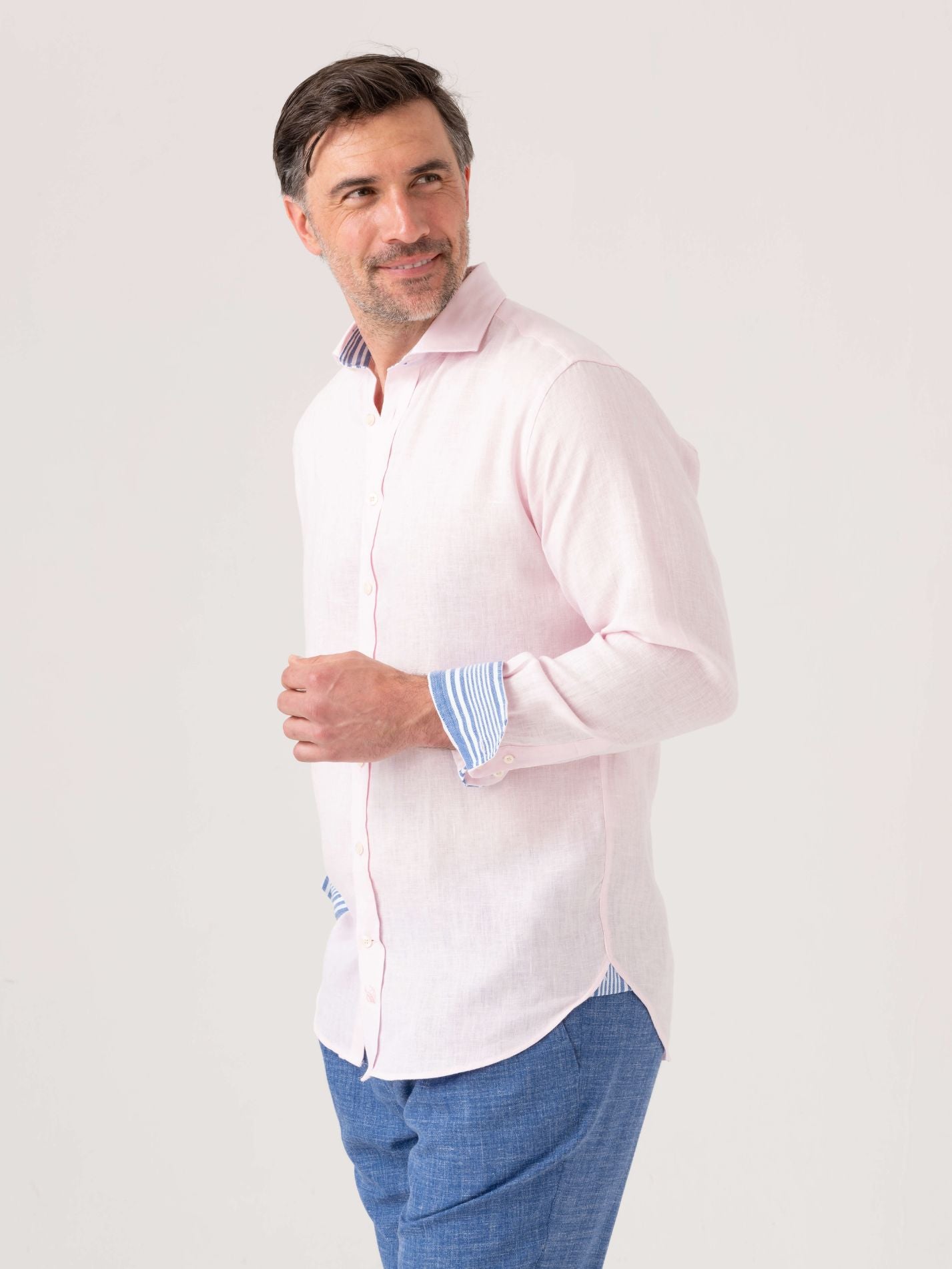 Flamingo Pink Linen Shirt
