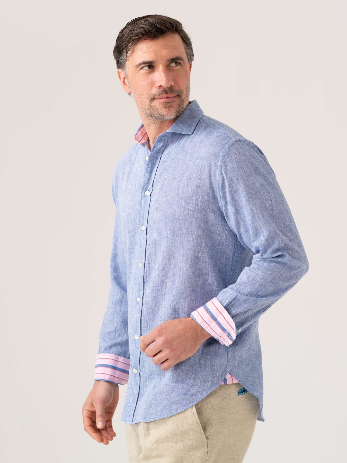 Mida Blue Linen Shirt by Koy Clothing
