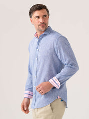Mida Blue Linen Shirt by Koy Clothing
