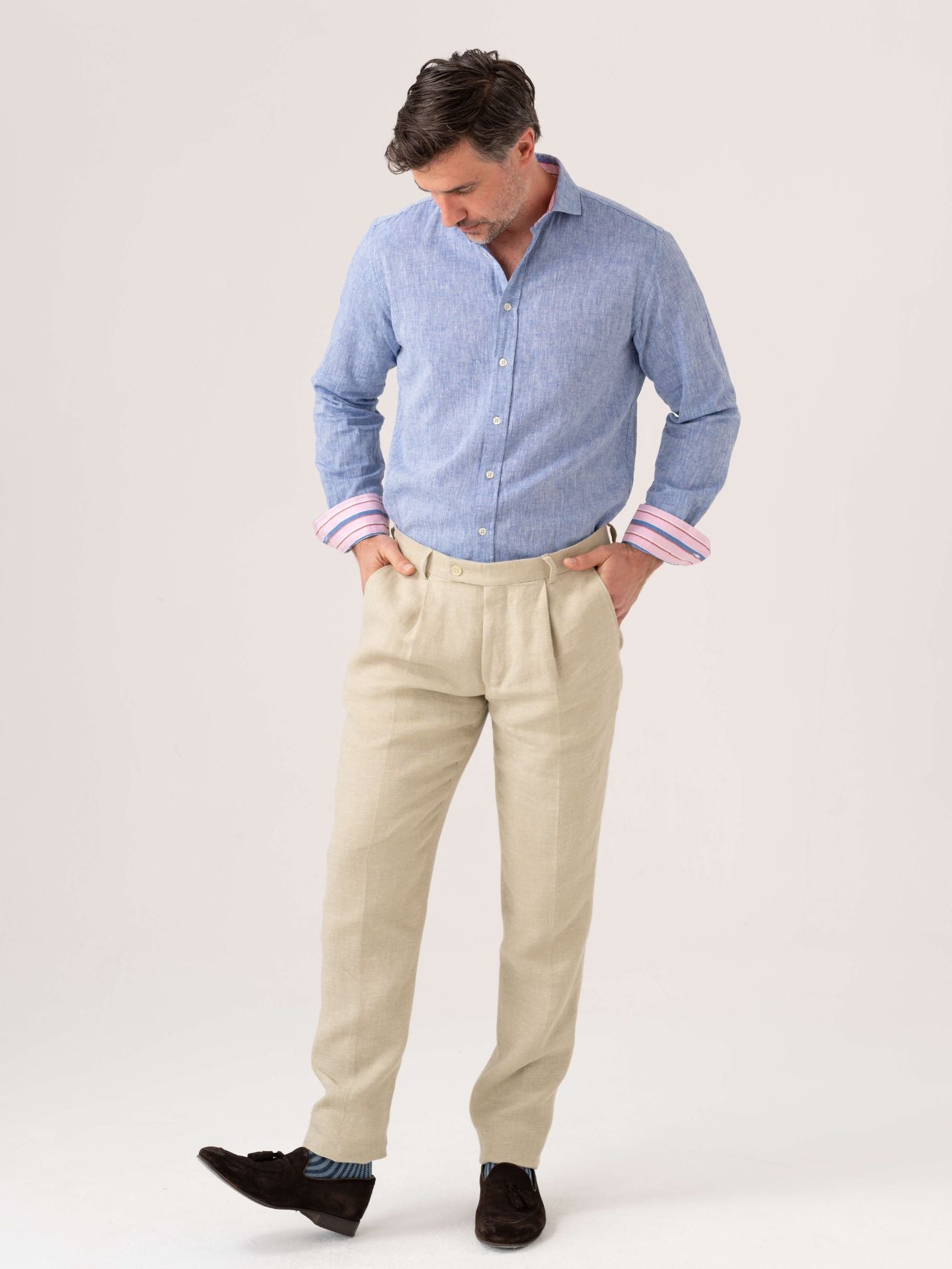Mida Blue Linen Shirt by Koy Clothing