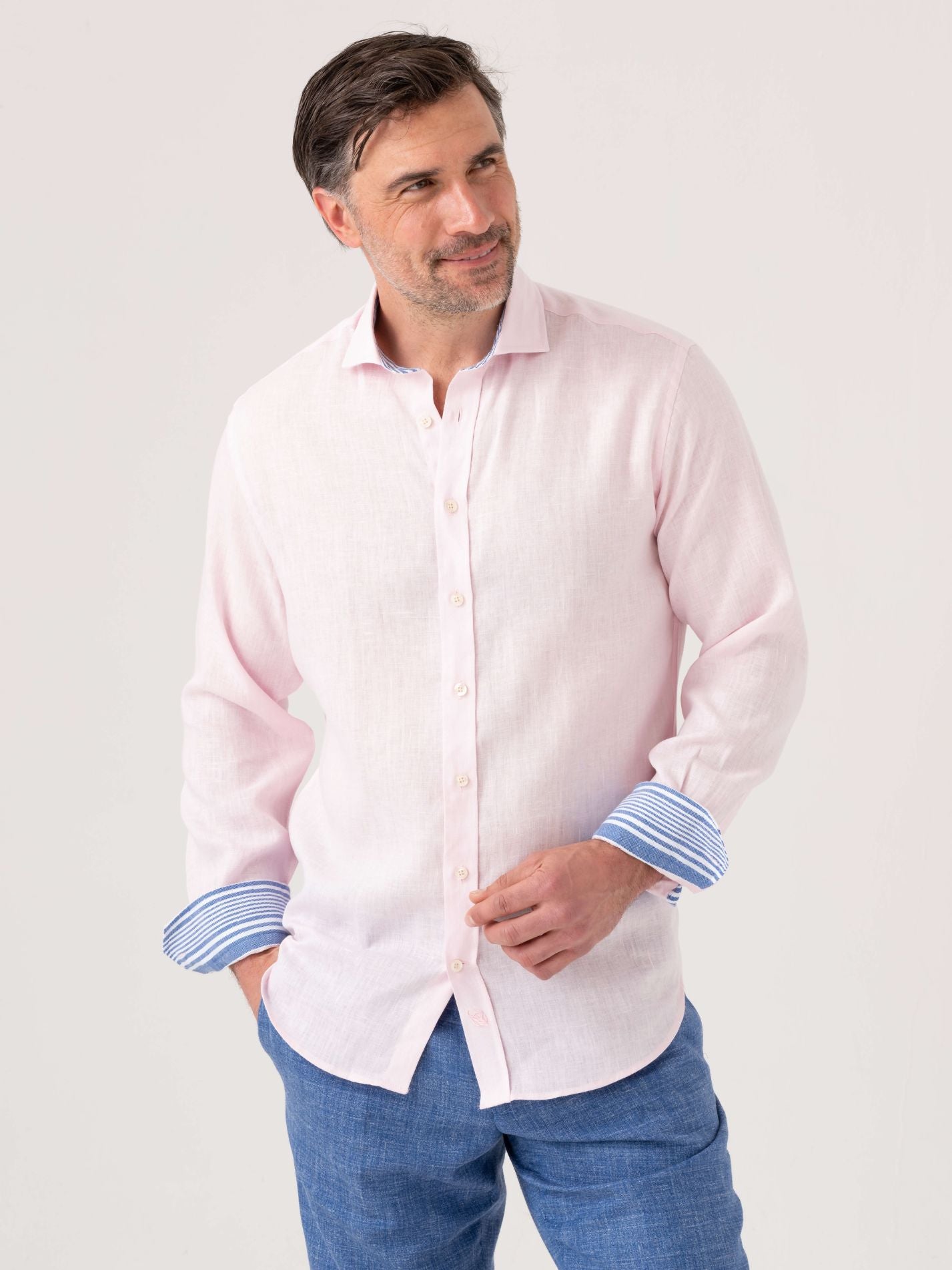 Flamingo Pink Linen Shirt