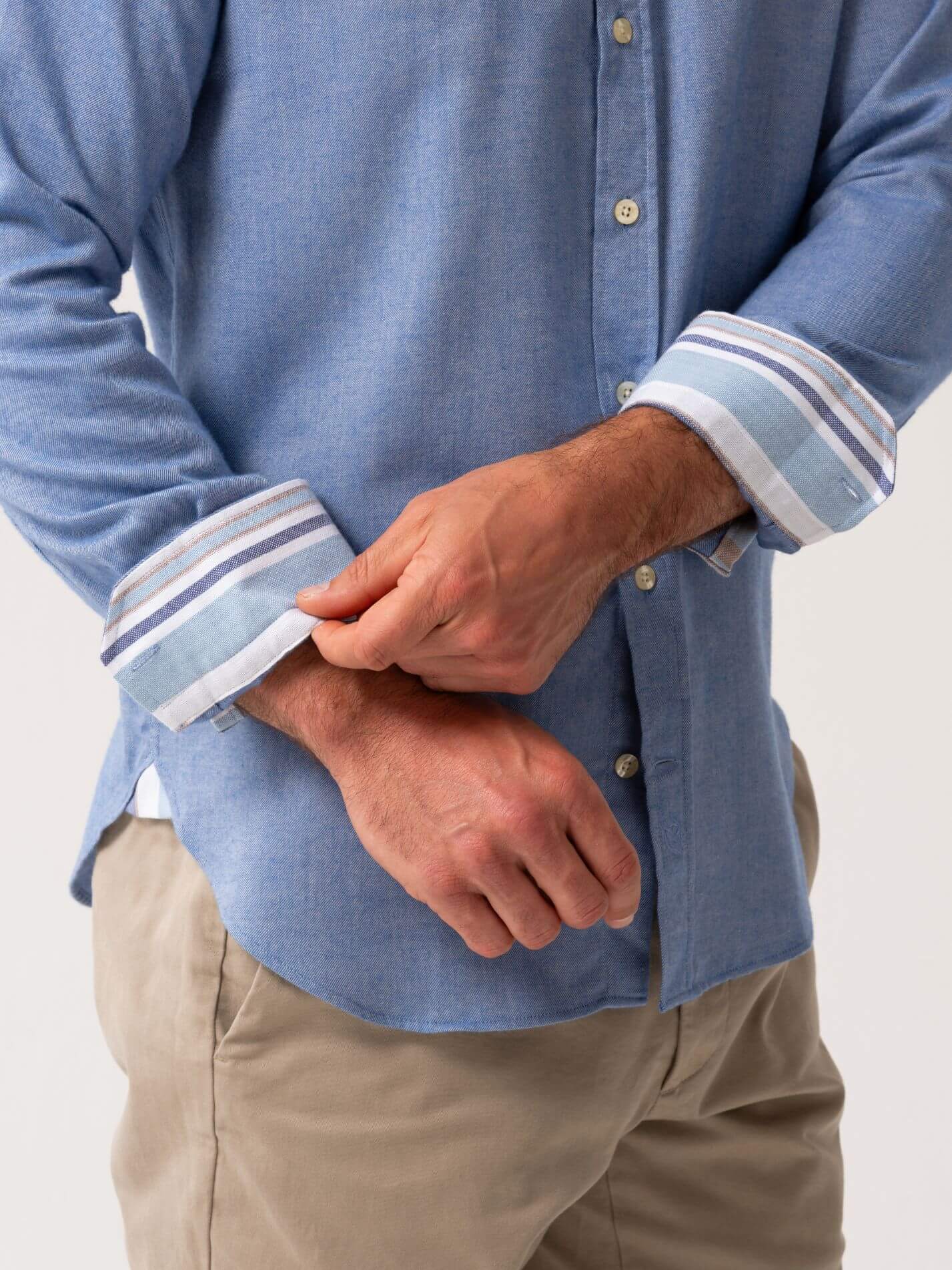 Blue Cotton-Merino Shirt