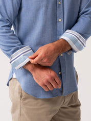 Blue Cotton-Merino Shirt