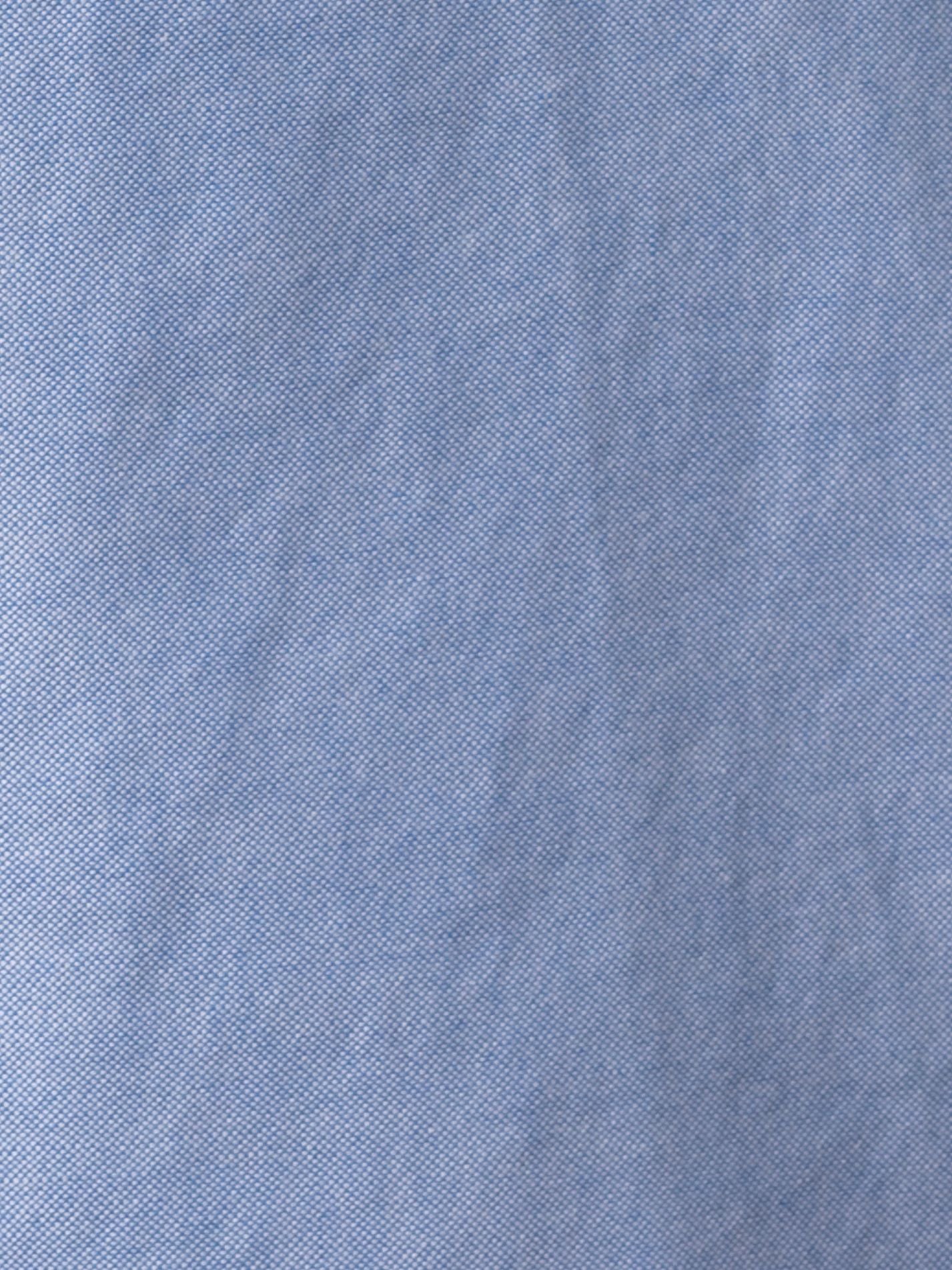 Mens Light Blue Oxford shirt made from organic cotton with colourful trim - fabric close up view