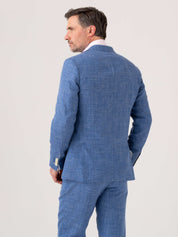 Blue Linen Blend Blazer Suit by Koy Clothing