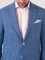 Blue Linen Blend Blazer Suit by Koy Clothing