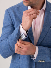 Blue Linen Blend Blazer Suit by Koy Clothing