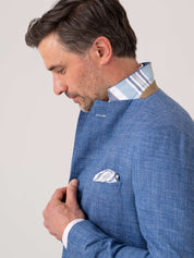 Blue Linen Blend Blazer Suit by Koy Clothing