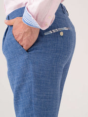 Blue Linen Suit Trousers by Koy Clothing