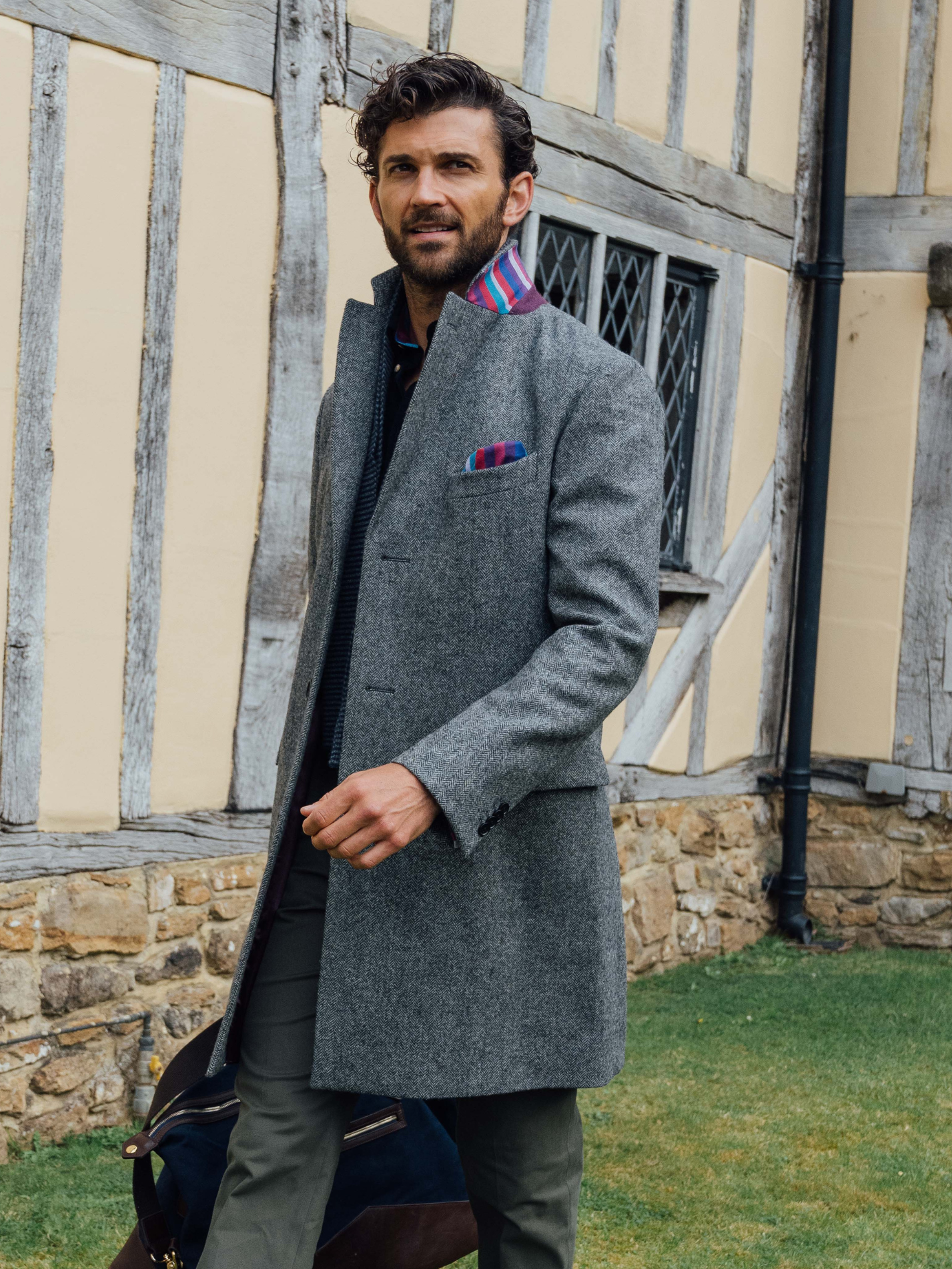 Charcoal grey overcoat deals