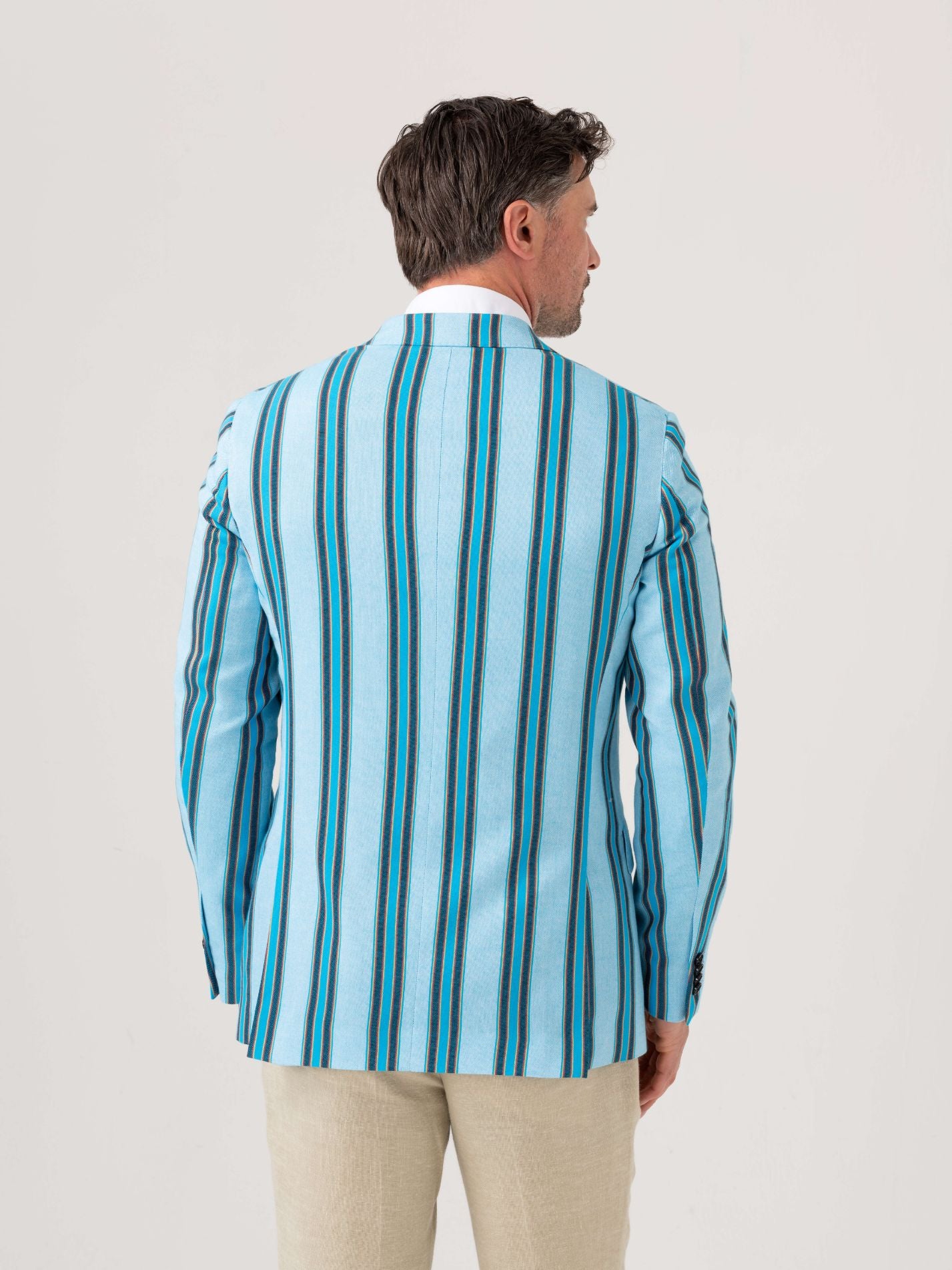 Turquoise Striped Kikoy Blazer
