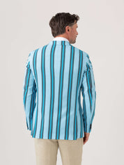 Turquoise Striped Kikoy Blazer