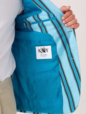 Turquoise Striped Kikoy Blazer