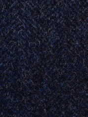 Mens navy wool overcoat - fabric close up