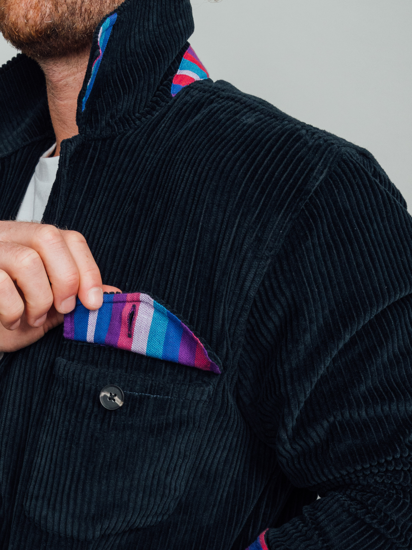 Dark Navy Cord Shirt-Jacket by Koy Clothing