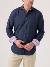 Navy Cotton-Cashmere Shirt