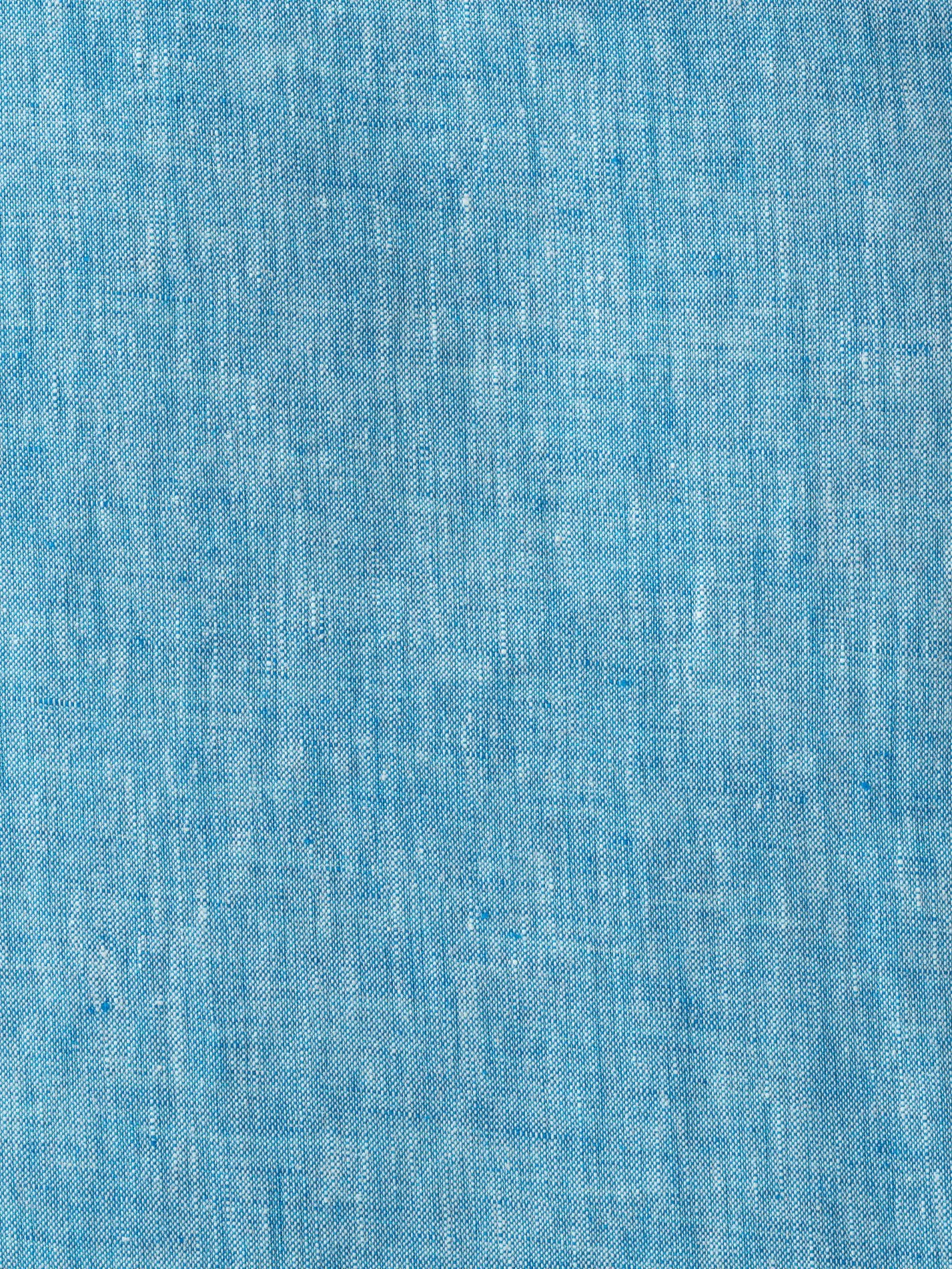 Nyota Turquoise Linen Shirt - Grandfather Collar