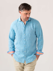 Nyota Turquoise Linen Shirt by Koy Clothing