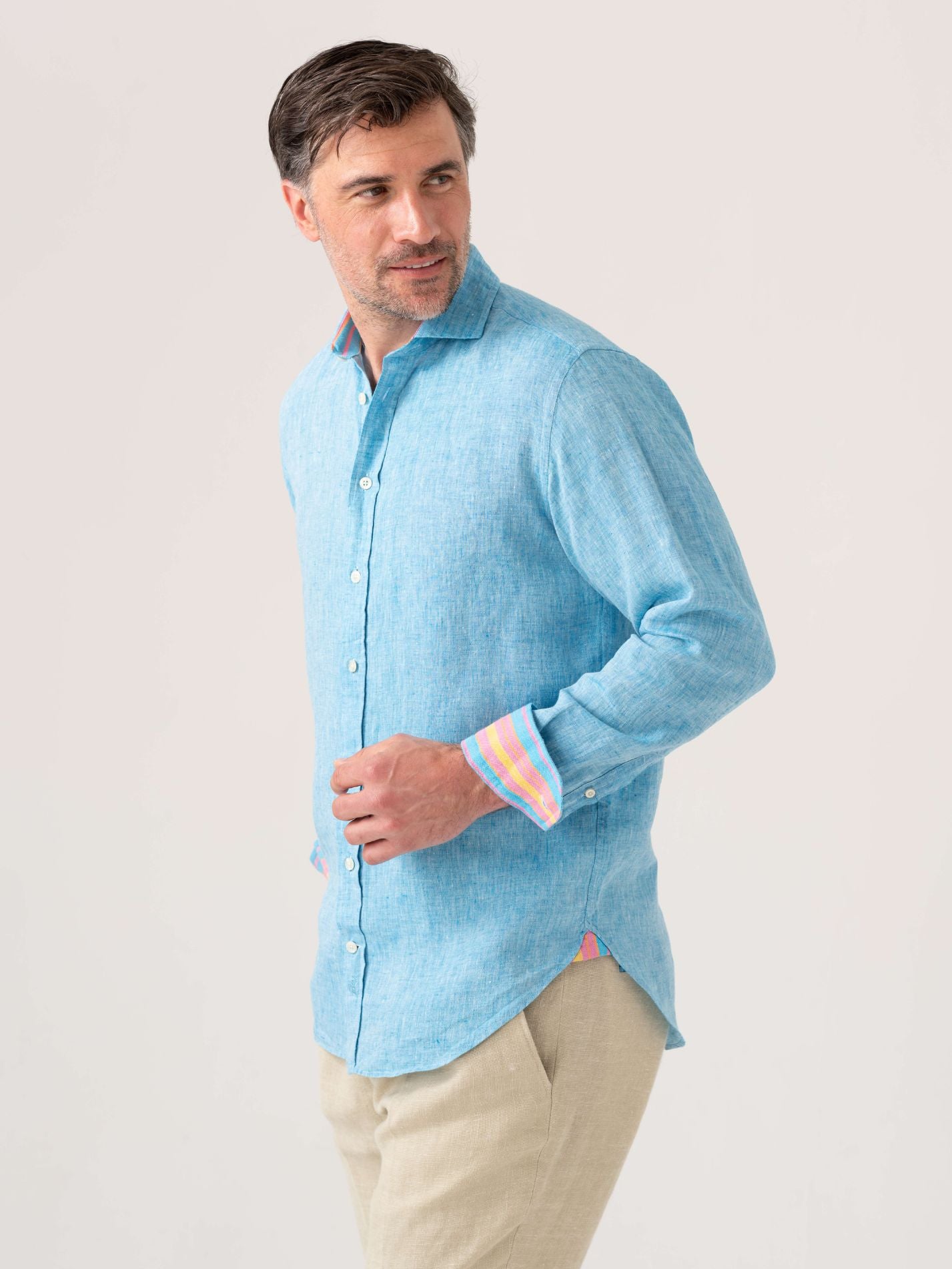 Nyota Turquoise Linen Shirt by Koy Clothing