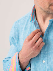 Nyota Turquoise Linen Shirt by Koy Clothing